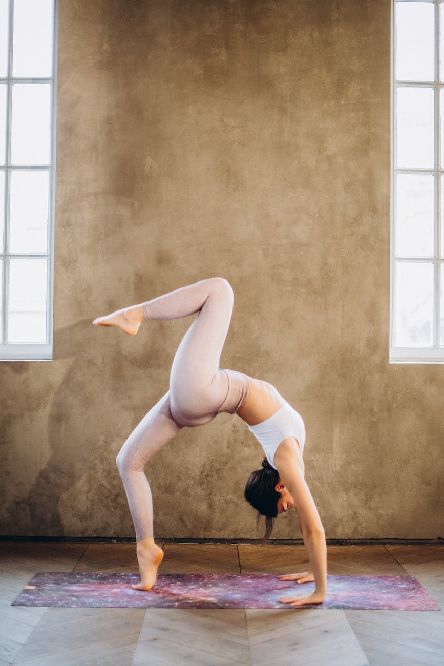 woman practicing yoga